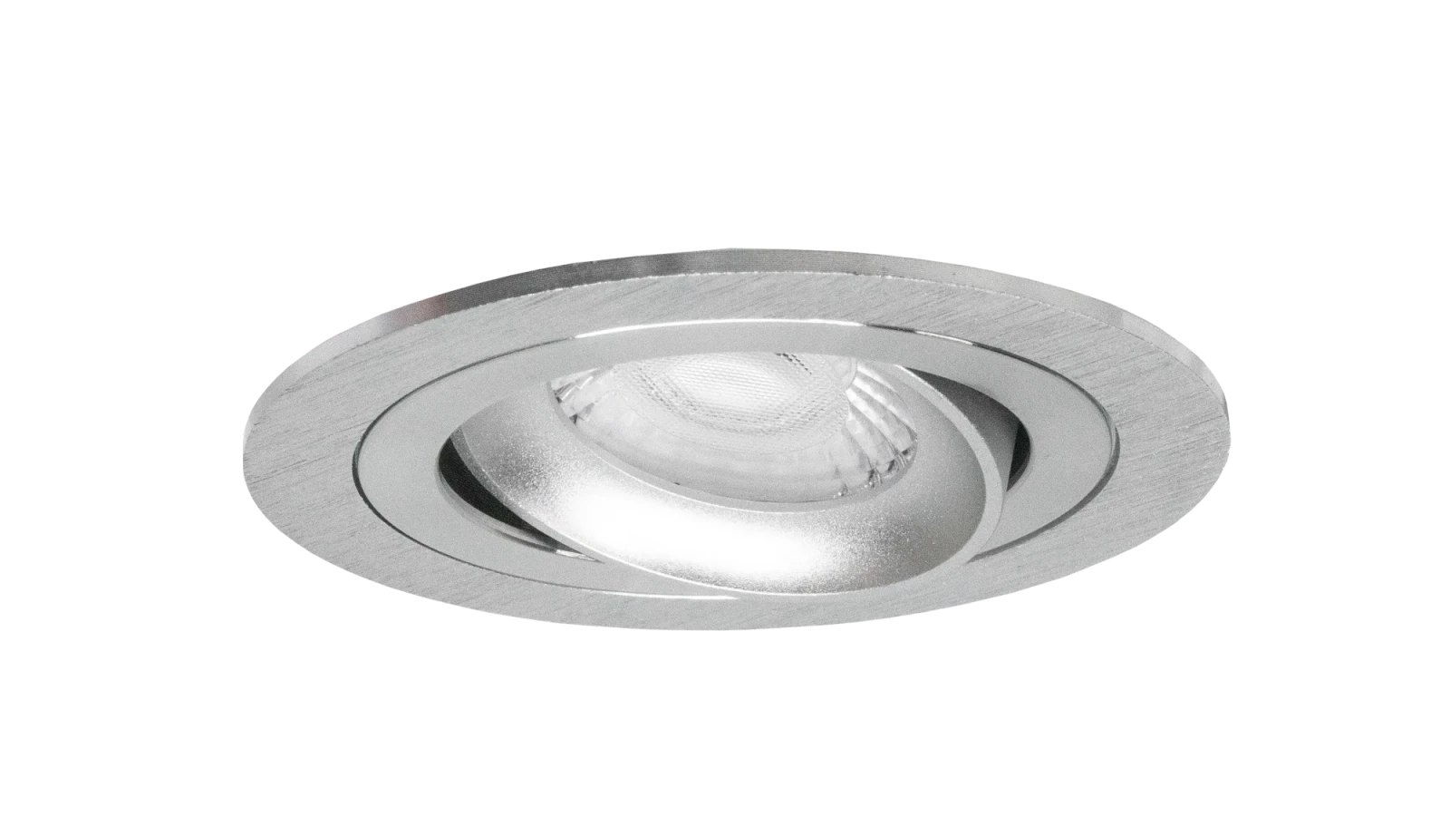 LED GU10 Inbouwspot Armatuur Set, Ø92xH23 mm, Kantelbaar, Geborsteld Aluminium en Zilver, 6 stuks
