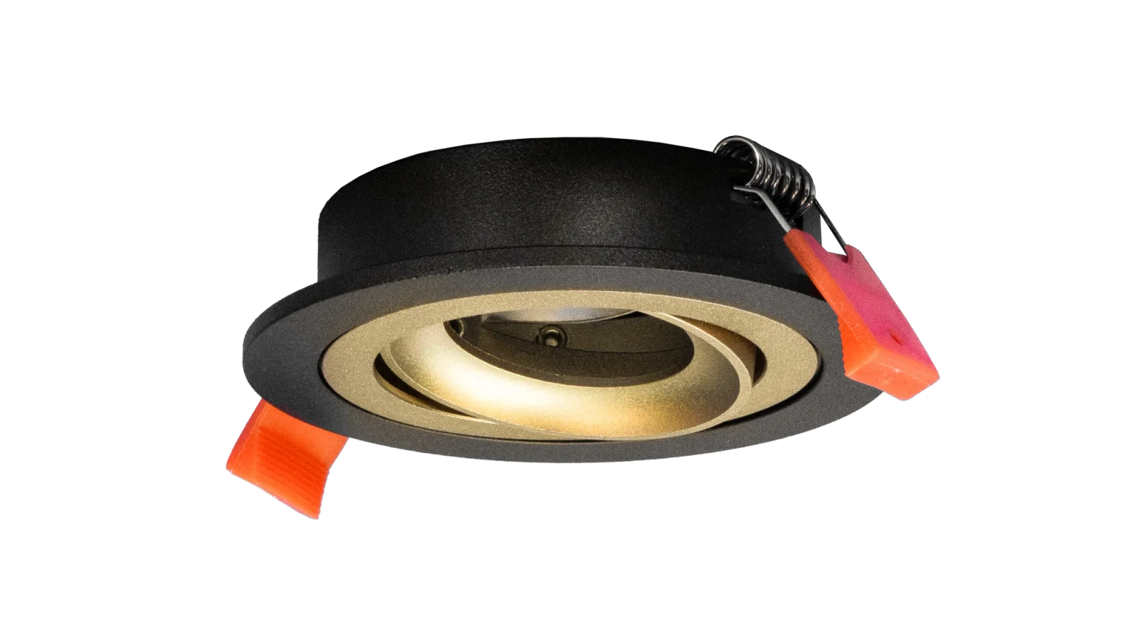 LED Inbouwspot Armatuur Set, Ø92xH23 mm, Kantelbaar, Mat Zwart en Goud, 6 stuks