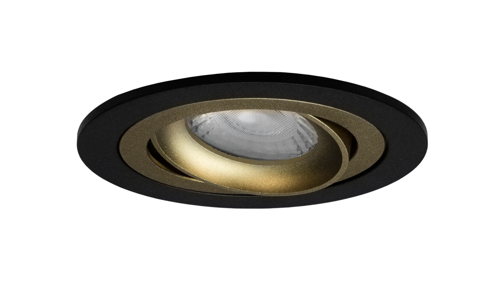 LED Inbouwspot Armatuur Set, Ø92xH23 mm, Kantelbaar, Mat Zwart en Goud, 6 stuks