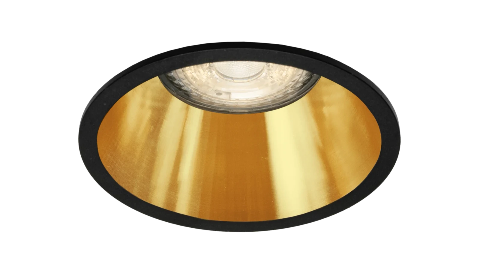 LED Inbouwspot Armatuur Set, Ø82xH53 mm, Rond, Mat Zwart en Goud, 6 stuks
