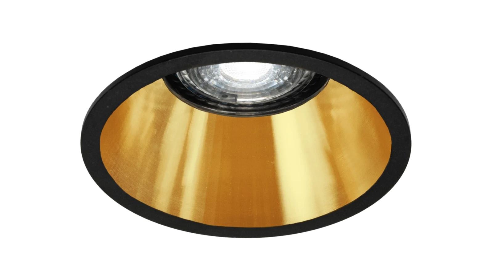 LED Inbouwspot Armatuur Set, Ø82xH53 mm, Rond, Mat Zwart en Goud, 6 stuks