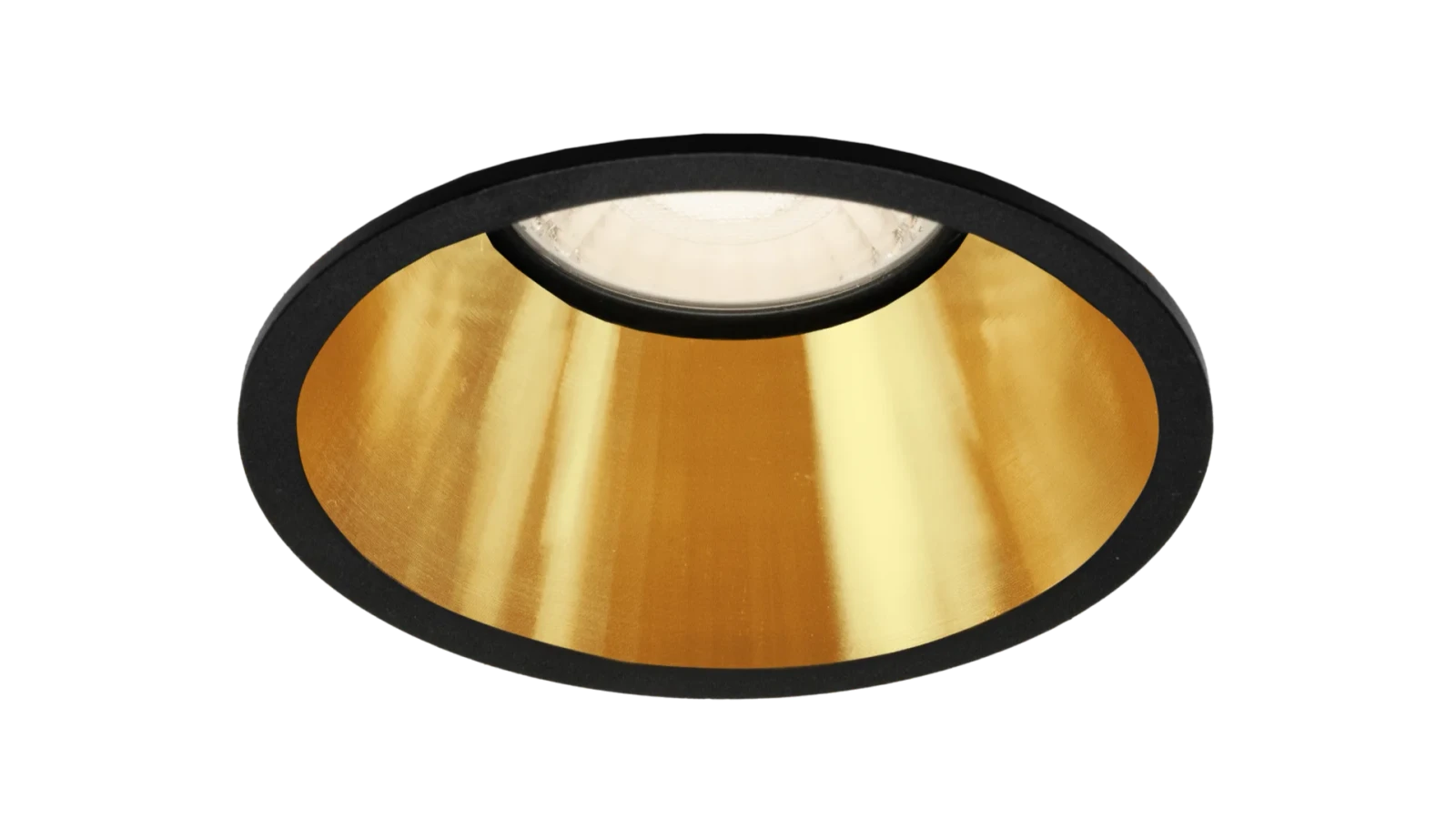 LED Inbouwspot Armatuur Set, Ø82xH53 mm, Rond, Mat Zwart en Goud, 6 stuks