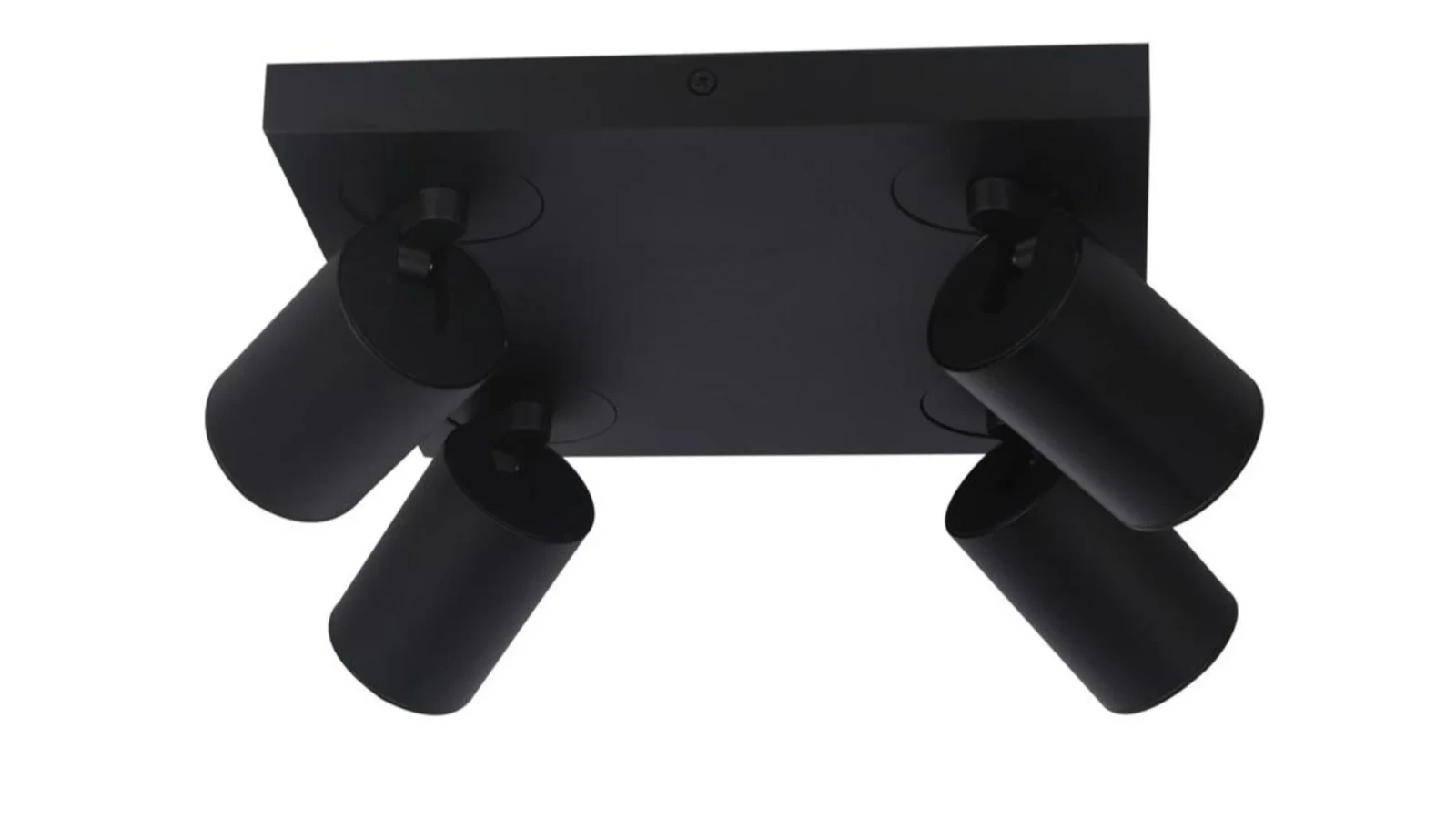 LED Plafondspot vierkant, Opbouw, 4-Lichts, Kantelbaar, Dimbaar, GU10, Zwart