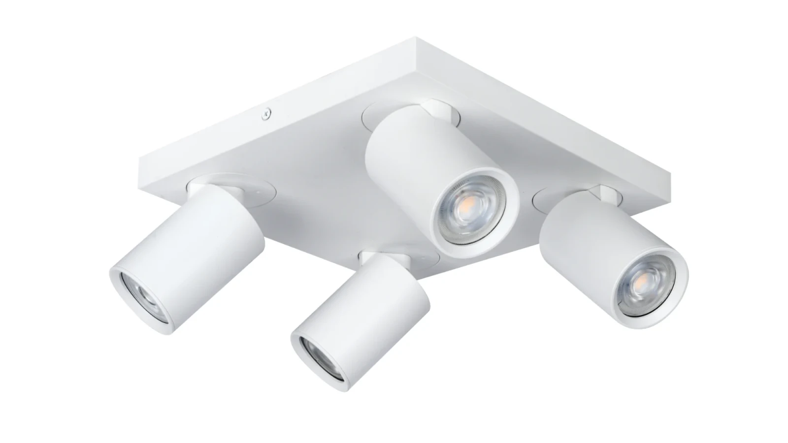 LED Plafondspot vierkant NOVA4 S, 4-Lichts, Kantelbaar, GU10, Wit