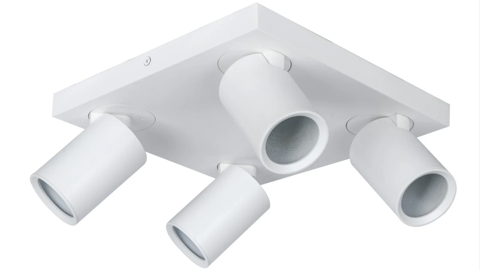 LED Plafondspot vierkant NOVA4 S, 4-Lichts, Kantelbaar, GU10, Wit