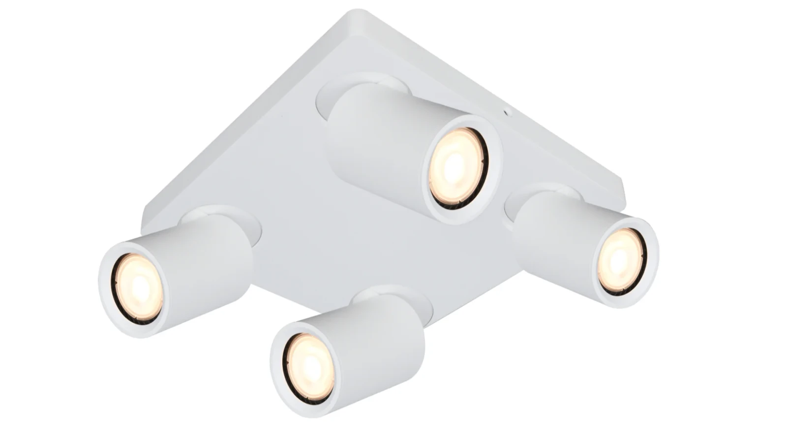 LED Plafondspot vierkant NOVA4 S, 4-Lichts, Kantelbaar, GU10, Wit