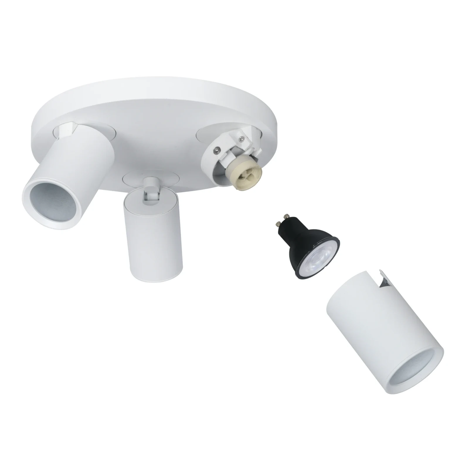 Plafondspot NOVA3 R, 3-Lichts, IP20, Wit