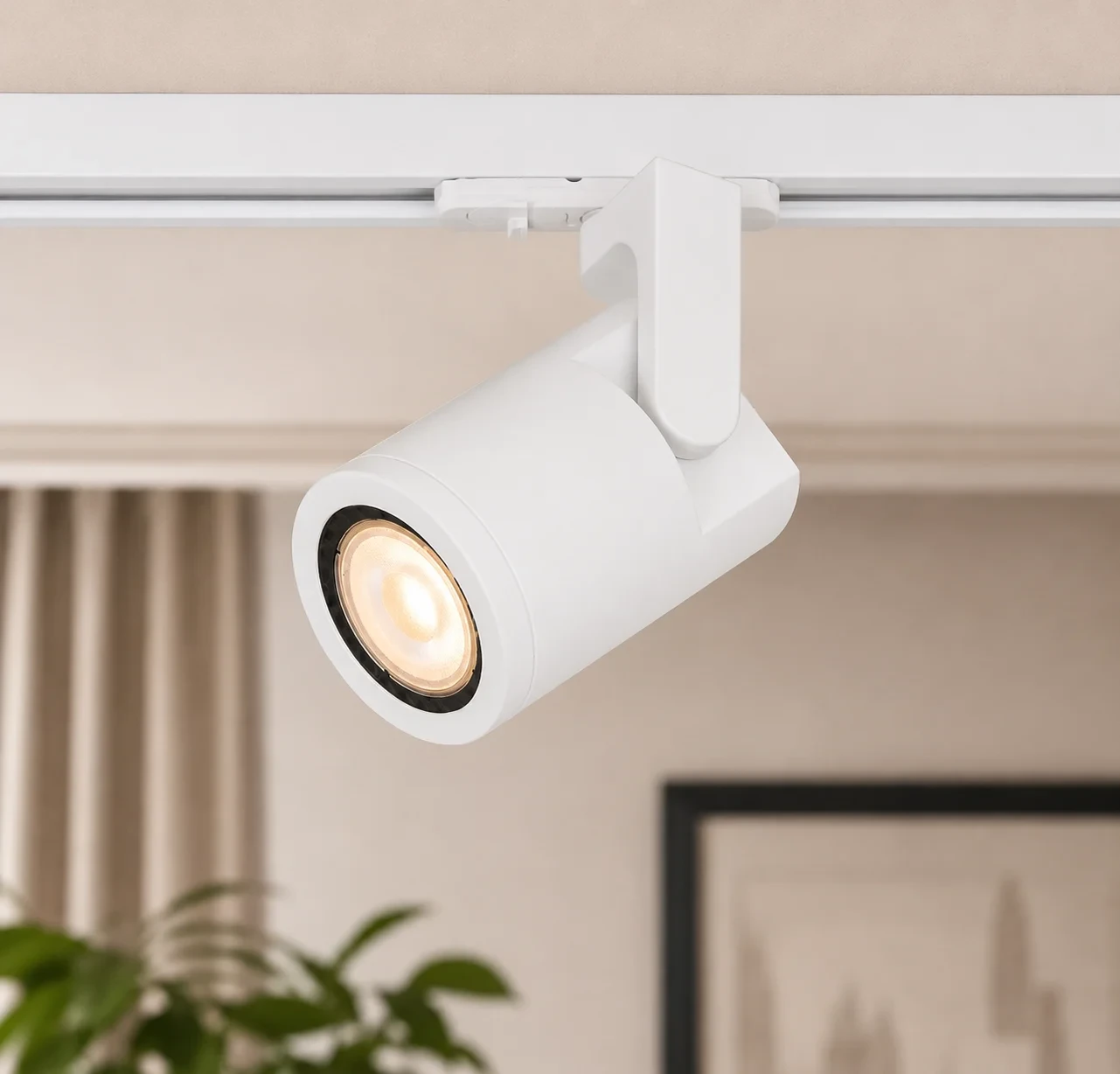 1-Fase LED Railspot, GU10, IP20, Ø60x90 mm, Wit