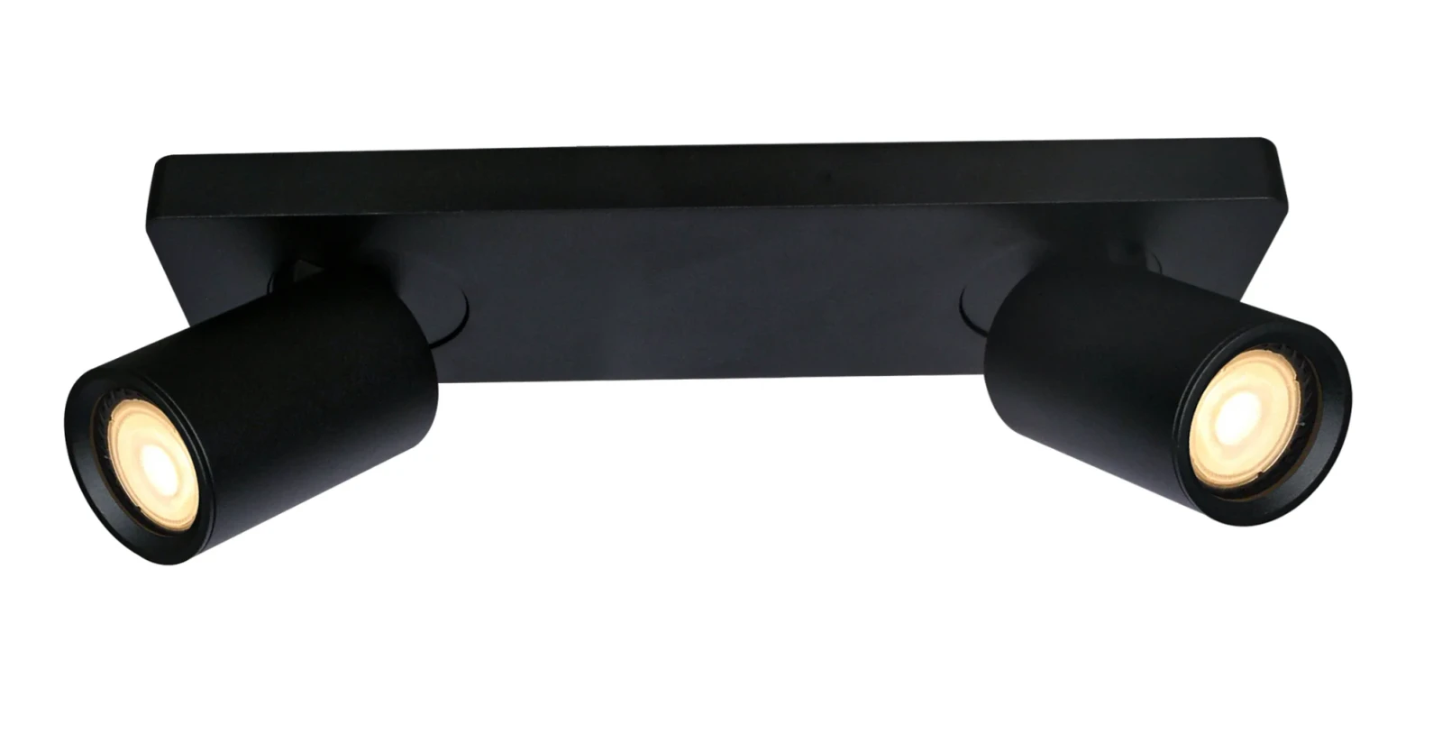 Plafondspot NOVA2 S, Rechthoekig, 2-Lichts, Kantelbaar, GU10, Zwart