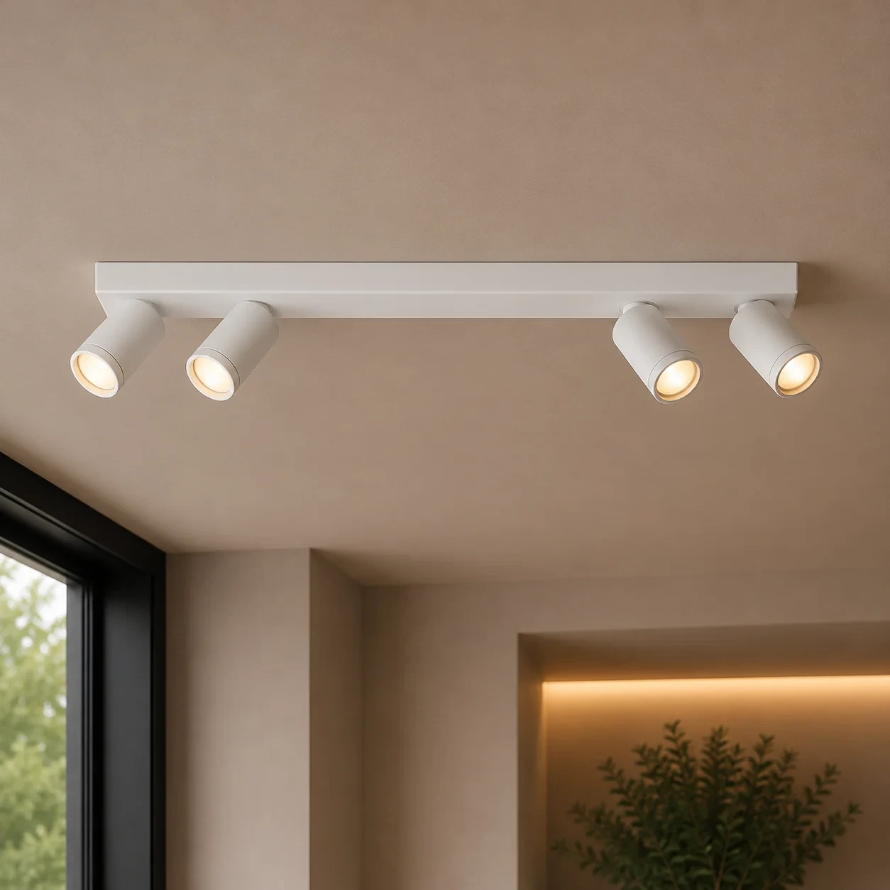 Plafondspot NOVA4 L, Rechthoekig, 4-Lichts, GU10, IP20, Wit
