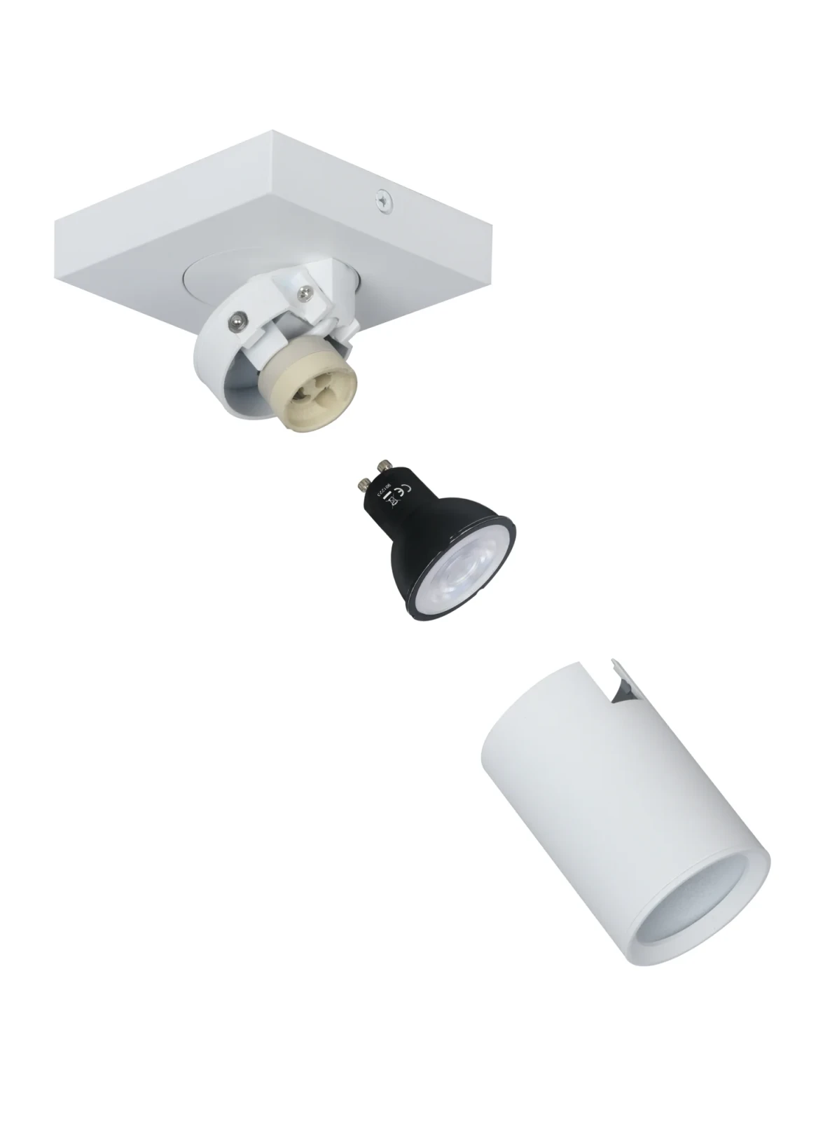 Plafondspot NOVAS, Vierkant, GU10, IP20, Wit