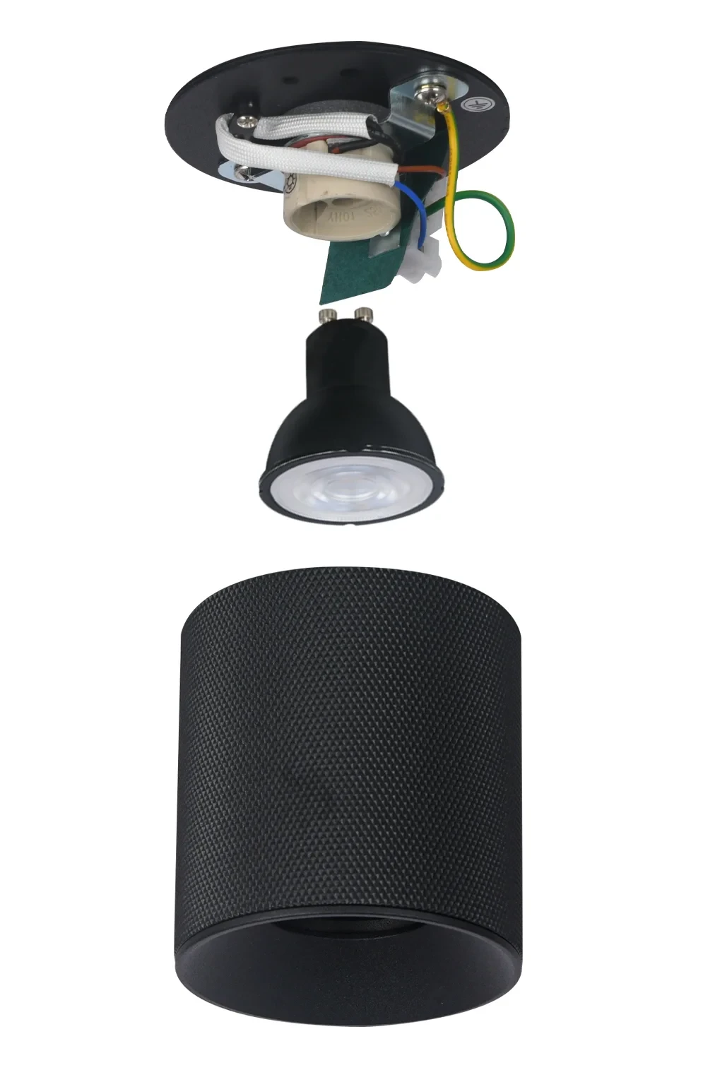 Plafondspot FACE GRID, Rond, GU10, IP20, Zwart