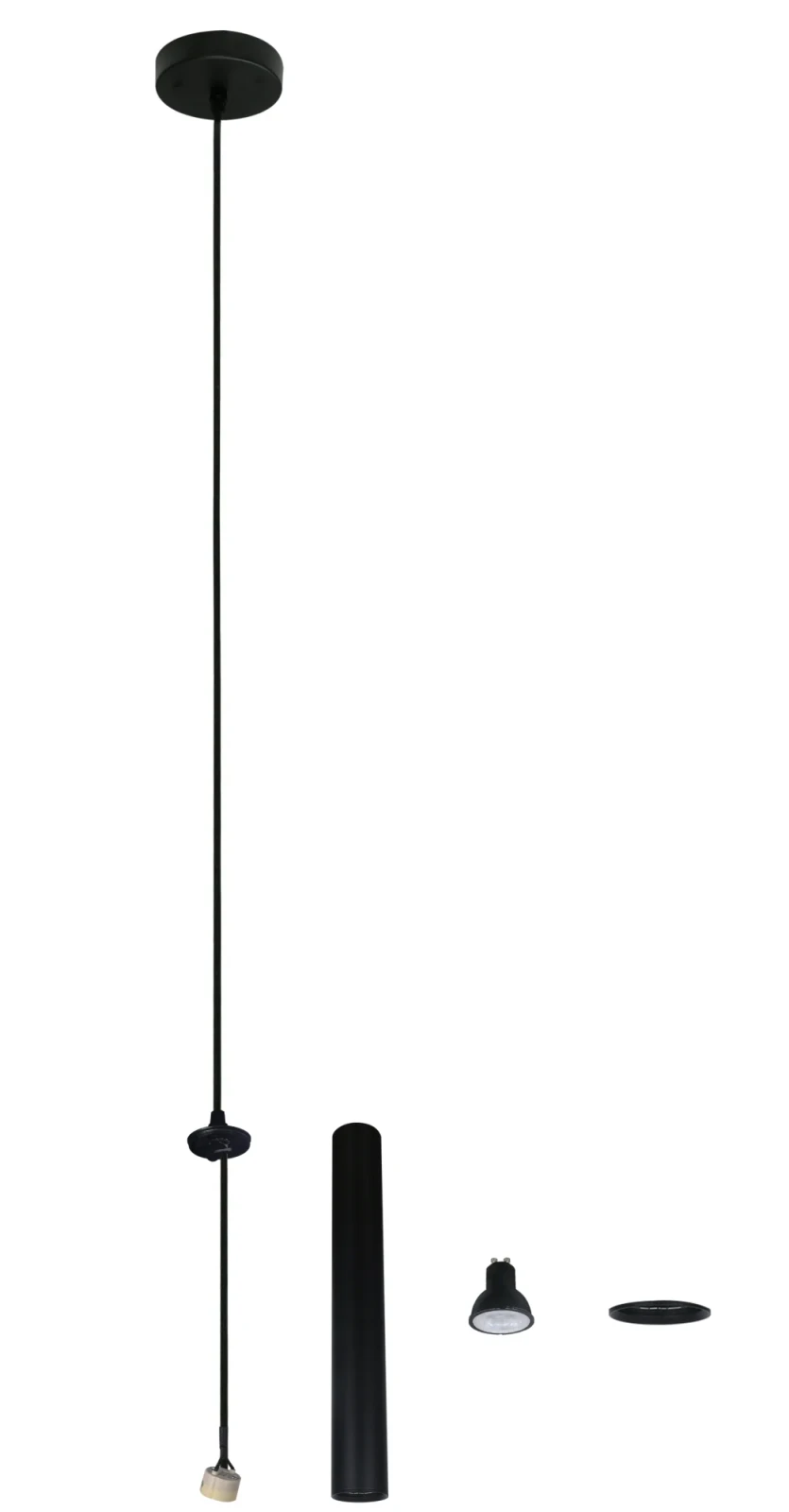 Hanglamp HOLA, Zwart, H1900 mm, Ø100 mm, IP20
