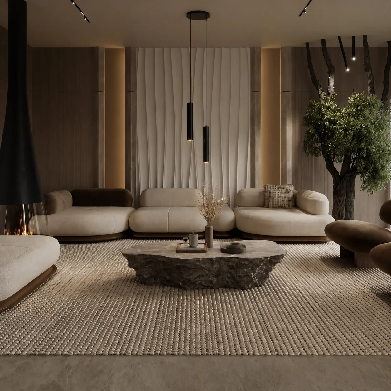 Hanglamp HOLA 2, Zwart, 2-Lichts, Ø170 mm, IP20