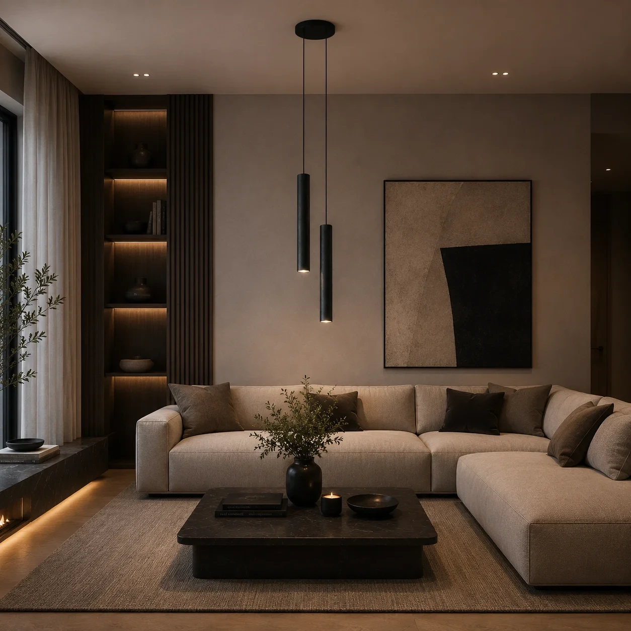Hanglamp HOLA GRID FIX, Zwart, IP20