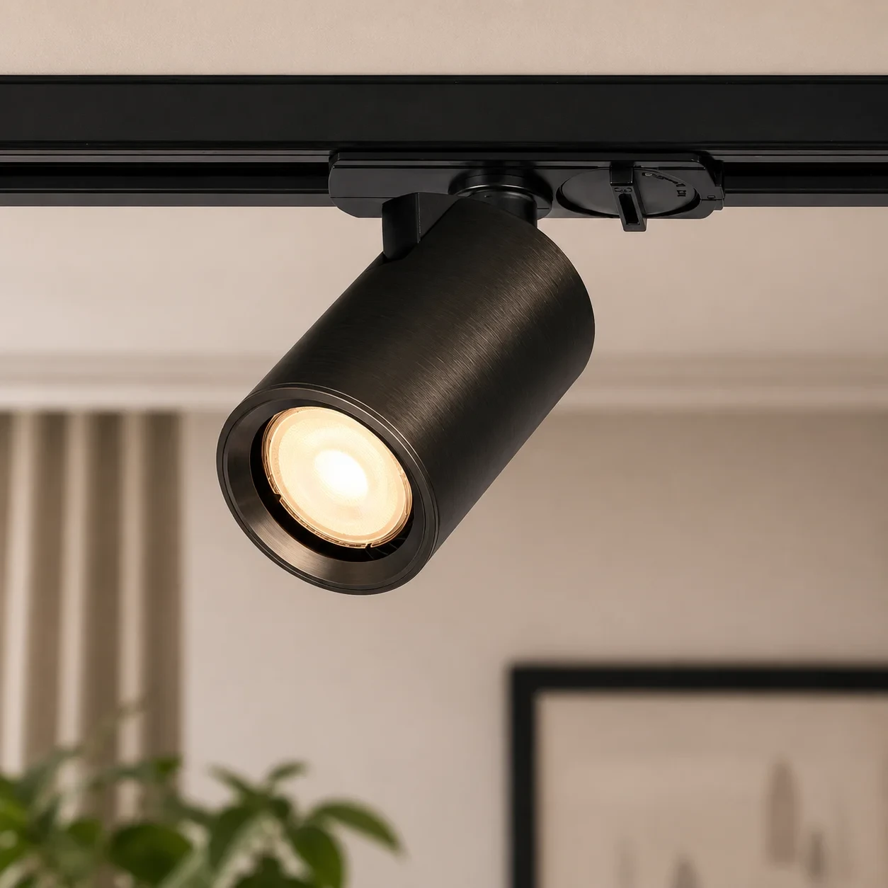 1-Fase LED Railspot NOVA, GU10, IP20, Ø56 x 85 mm, Brons