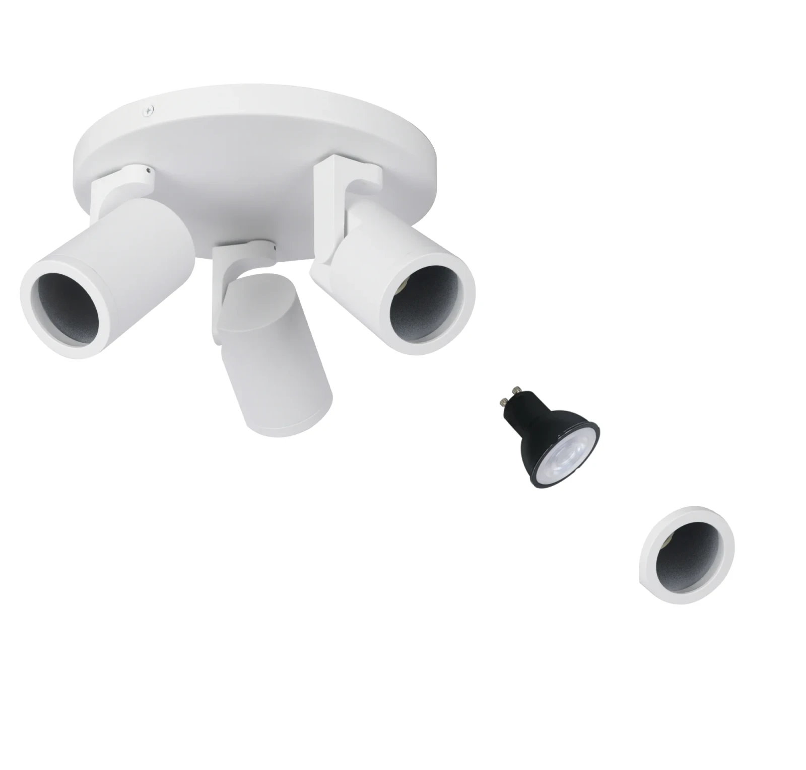 Plafondspot SOLO 3, 3-Lichts, IP20, Wit