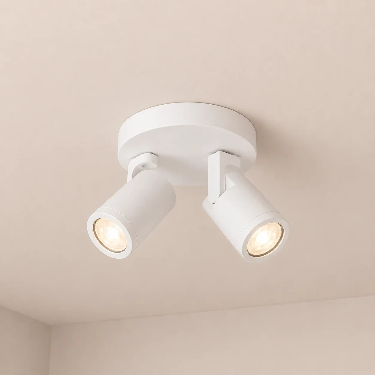 Plafondspot SOLO2, Rond, 2-Lichts, Kantelbaar, GU10, IP20, Wit