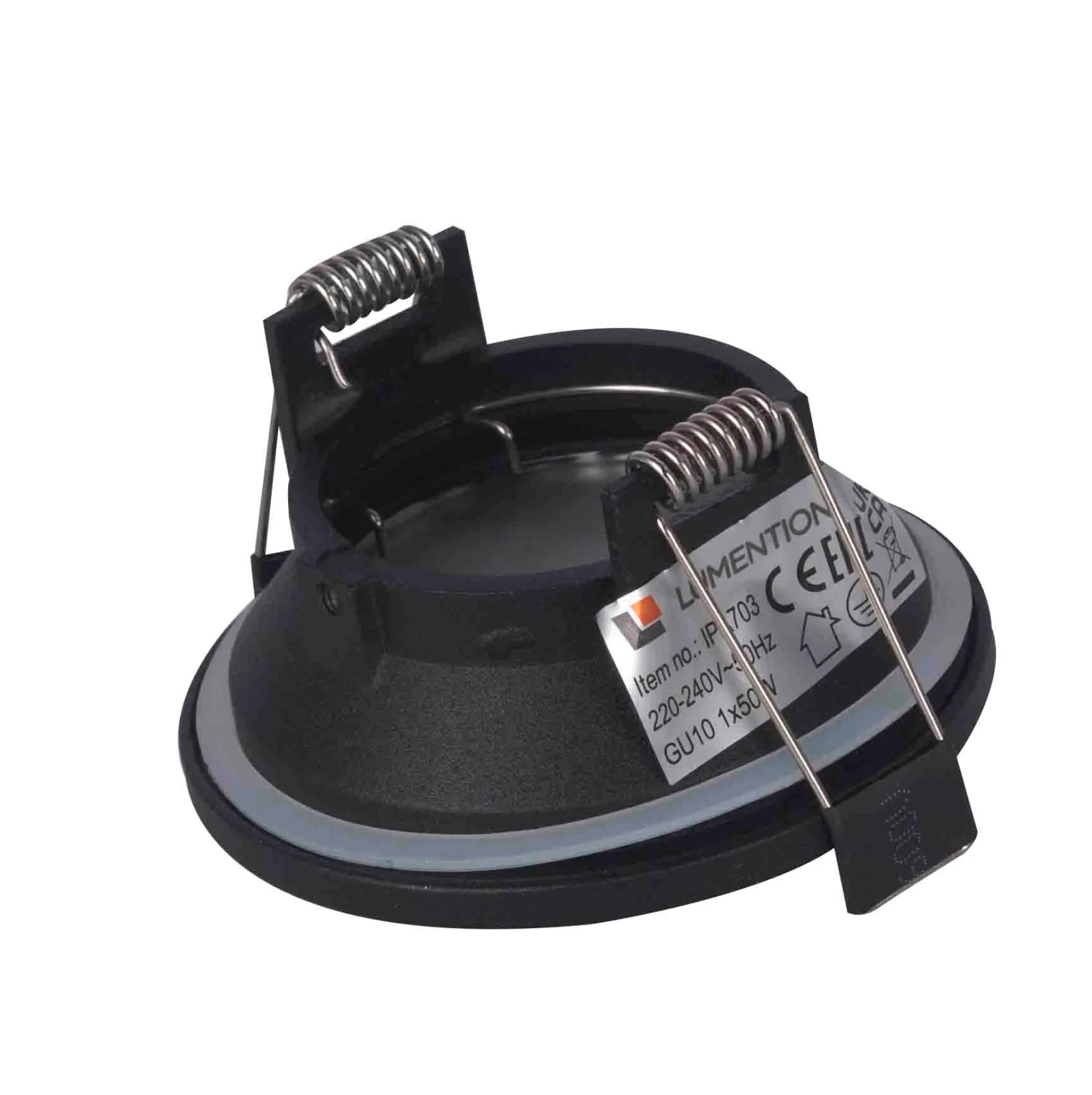 LED GU10 Inbouwspot Armatuur, DAZZLE IP, Zwart, IP44