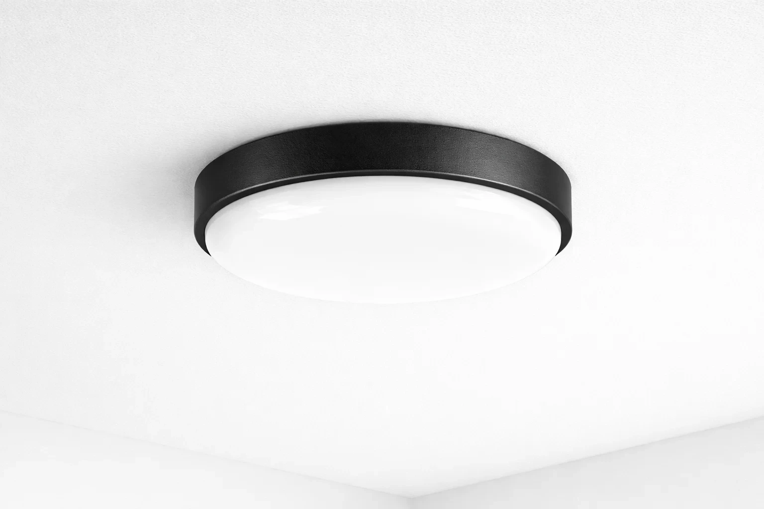 LED Plafondlamp, 14W, 1200 lumen, Ø19 cm, CCT 3000K-4000K-6500K, IP54, Zwart