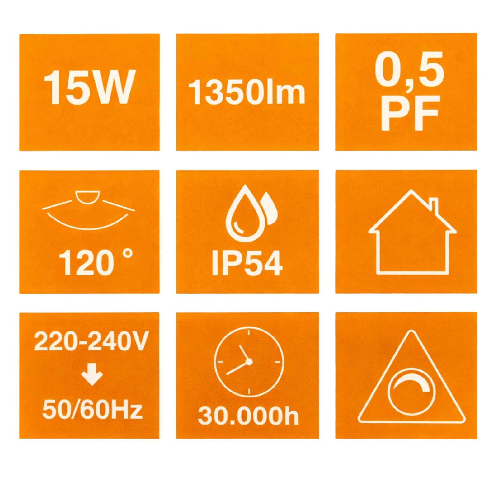 LED Plafondlamp, 15W, 1350 lumen, Ø22 cm, CCT 3000K-4000K-6500K, IP54, Zwart