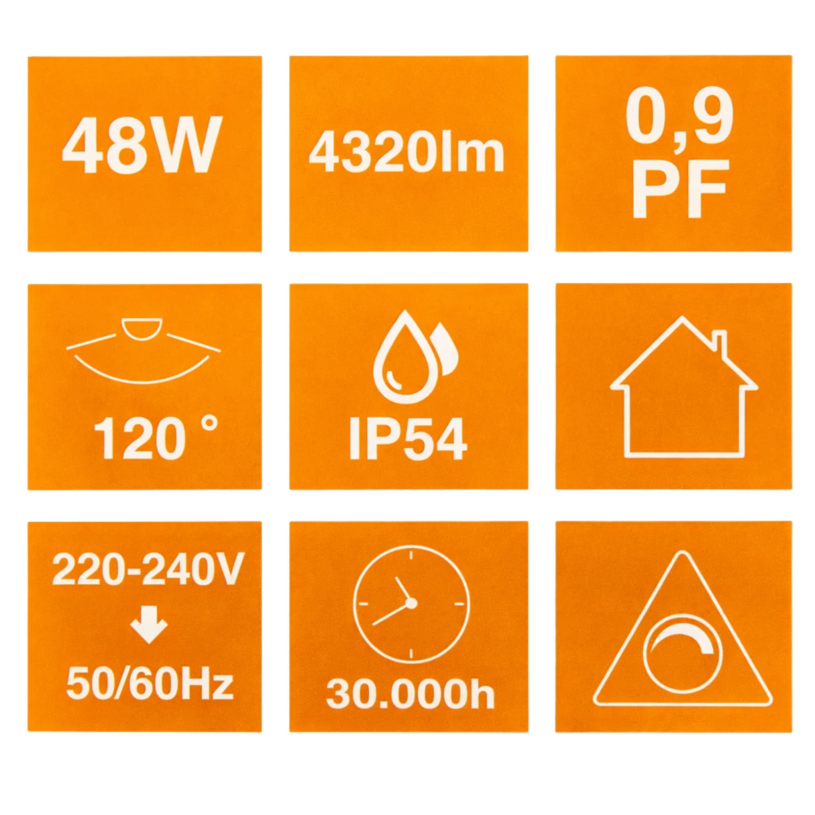 LED Plafondlamp, 48W, Ø50 cm, CCT 3000K-4000K-6500K, IP54, Zwart