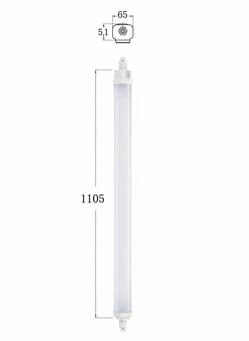 LED Armatuur, 36W, 120 cm, CCT, IP65, Koppelbaar