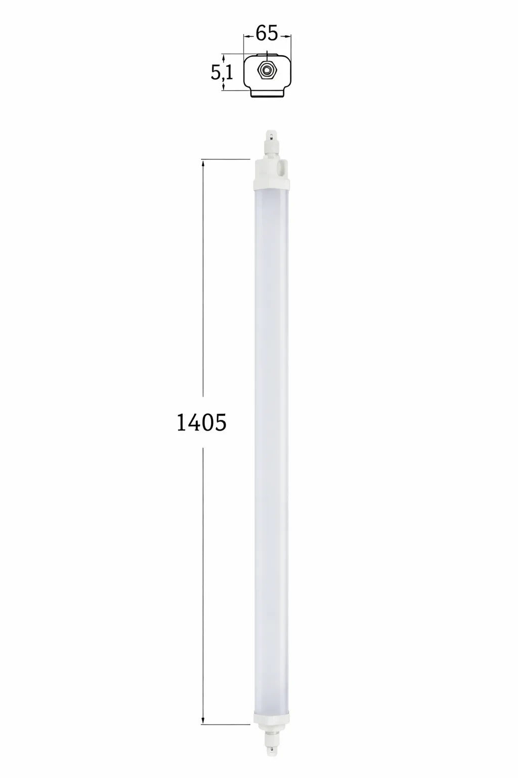 LED Armatuur, 48W, 150 cm, CCT, IP65, Koppelbaar
