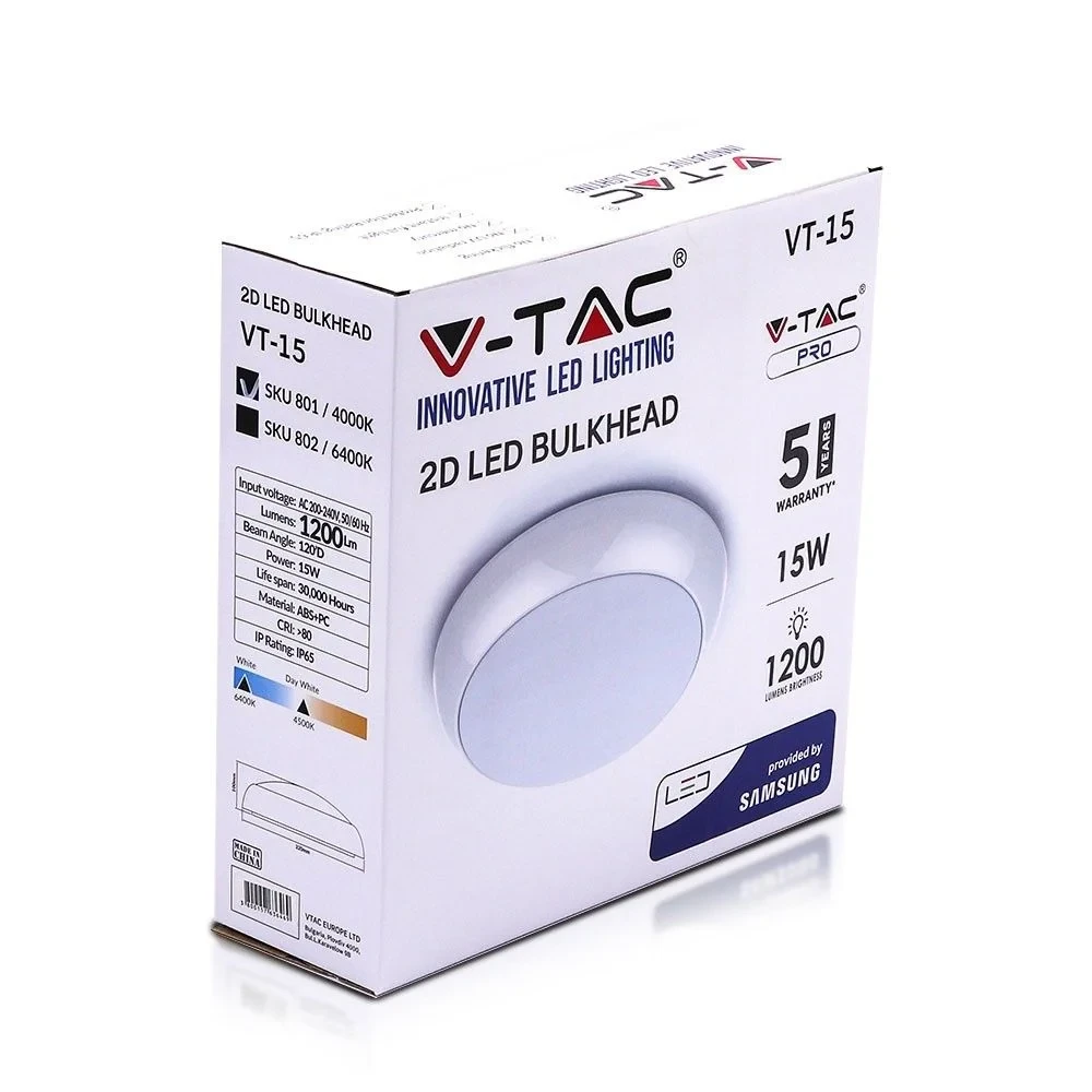 LED Plafondlamp, Sensor, 15W, 6400K, IP65