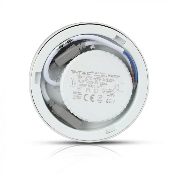 LED Opbouw Paneel, 6W, Rond, 4000K Neutraal Wit