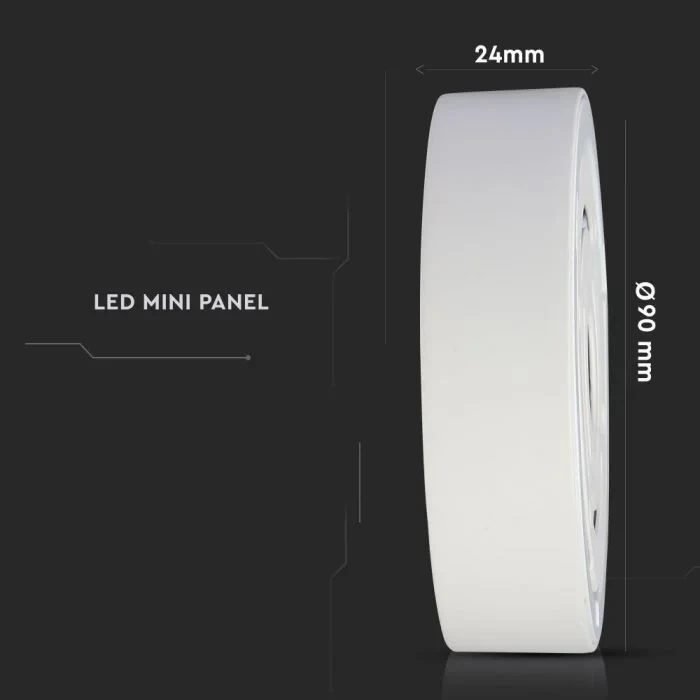 LED Opbouw Paneel, 6W, Rond, 4000K Neutraal Wit