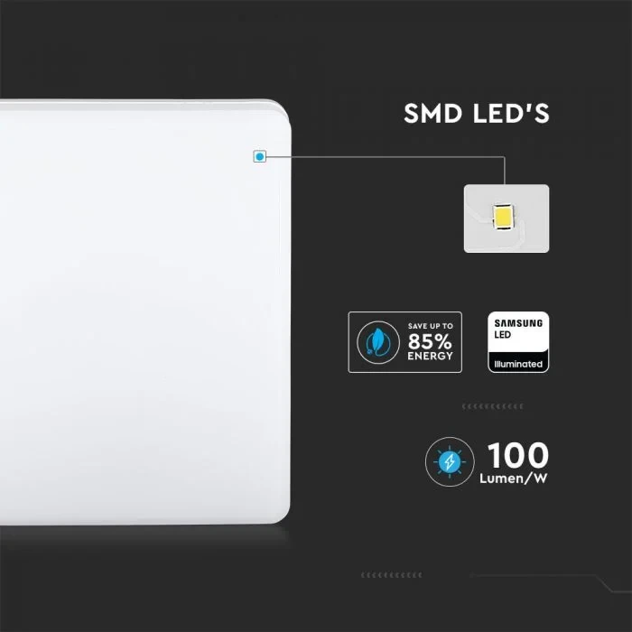 LED Plafondlicht, 15W, Samsung Chip, 3000K, Vierkant