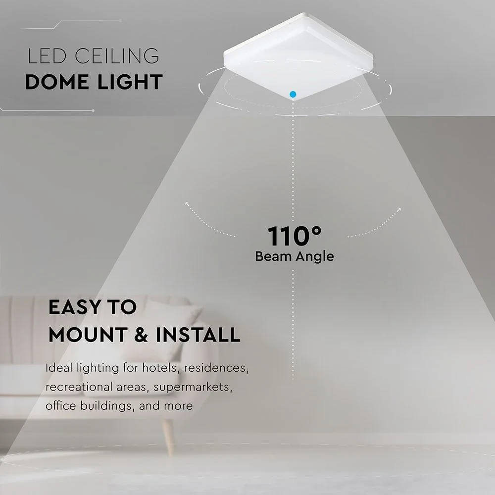 LED Plafondlamp, 15W, 4000K, Vierkant
