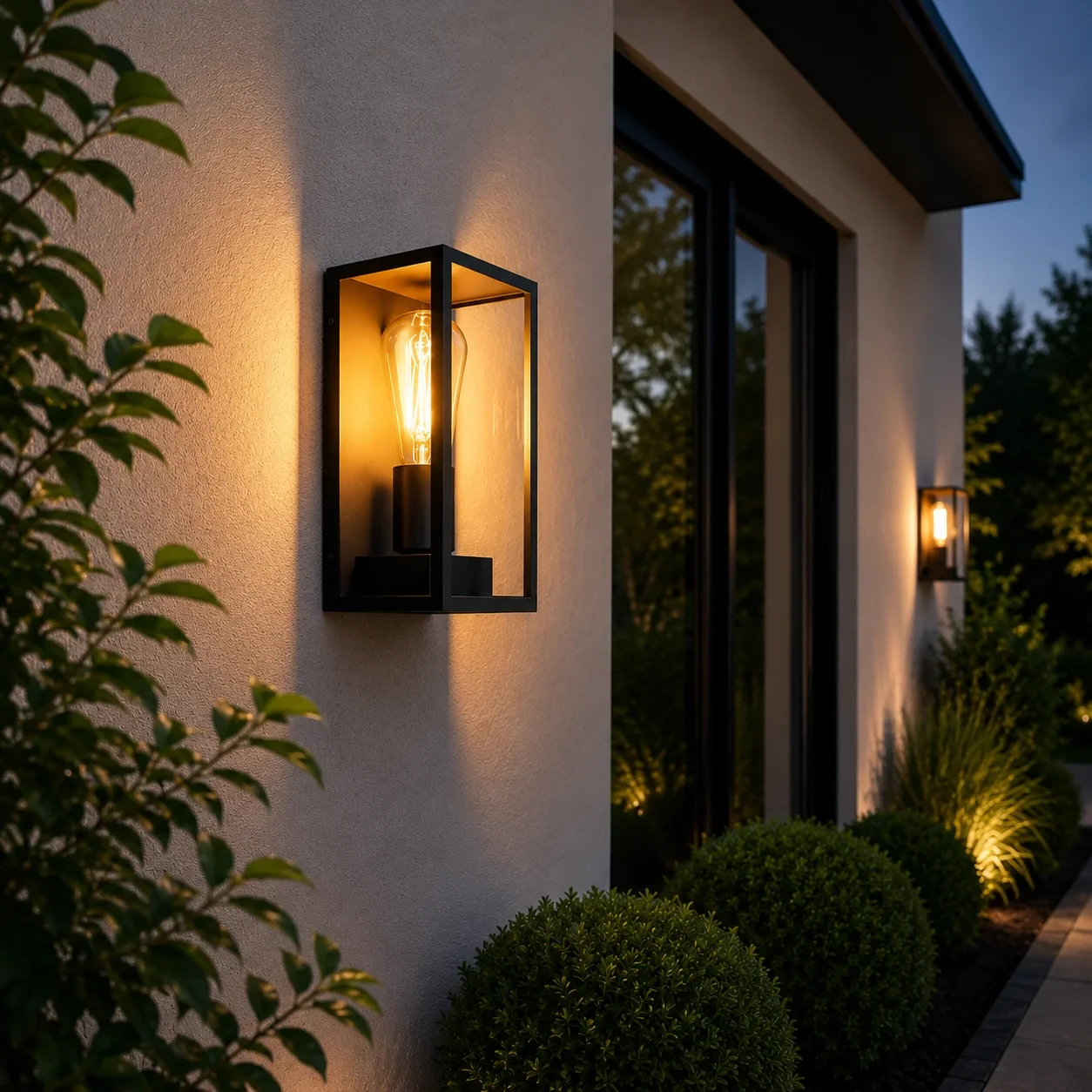 LED Wandlamp - IP44 - Helder glas - Zwart
