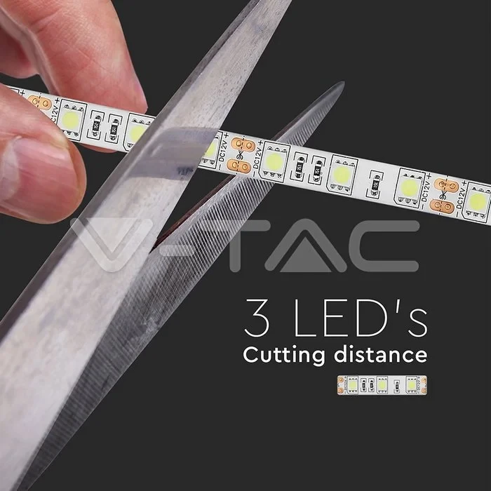 LED Strip 5 meter, 10W/m, 3000K Warm wit, IP65, 12V