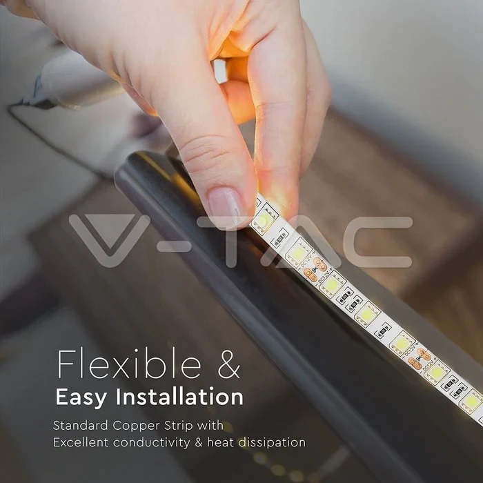 LED Strip 5 meter, 10W/m, 3000K Warm wit, IP65, 12V