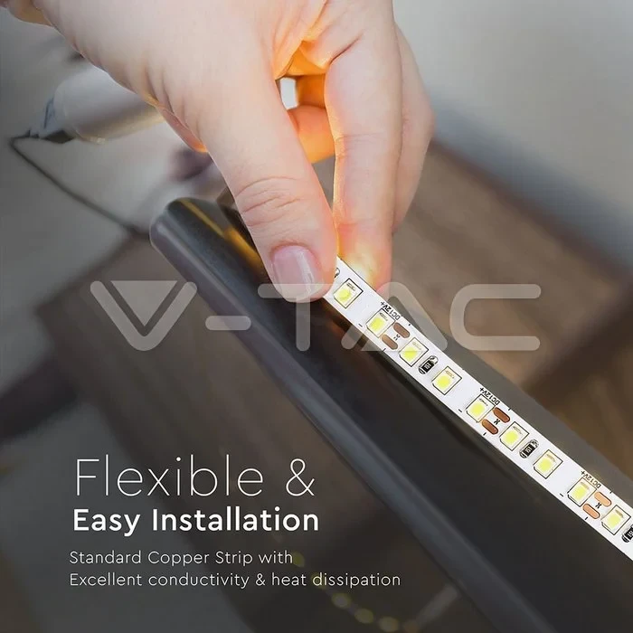 LED Strip 5 meter, 7.2W/m, 6400K Helder wit, IP20, 12V