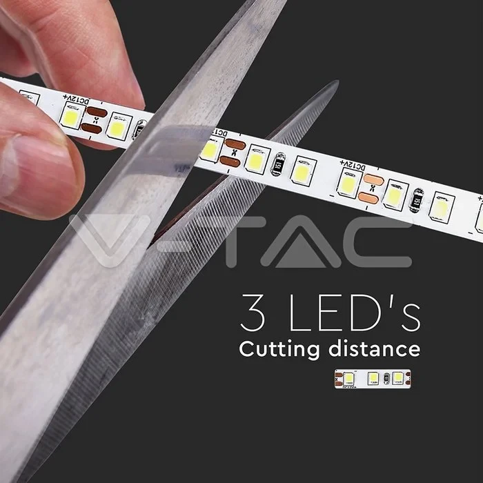 LED Strip 5 meter, 7.2W/m, 6400K Helder wit, IP20, 12V