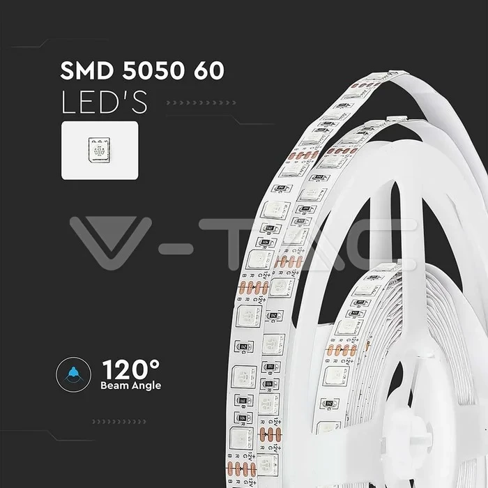 LED Strip 5 meter, Blauw, 11W/m, IP20, 12V