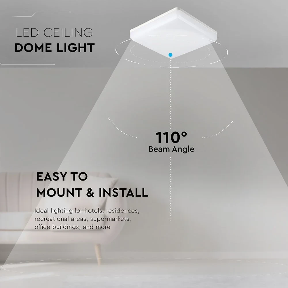 LED Plafondlamp, 25W, 3000K, Vierkant