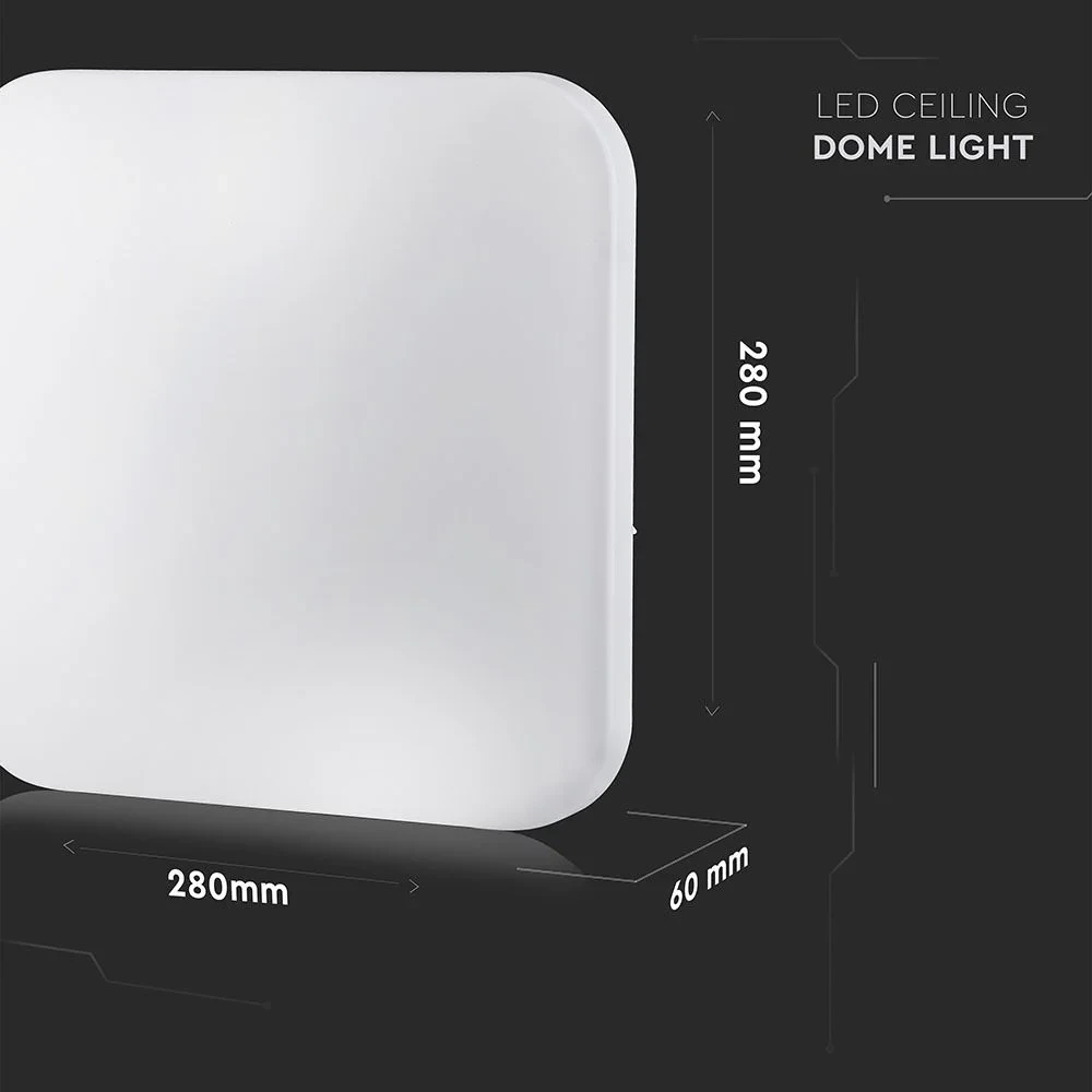LED Plafondlamp, 25W, 3000K, Vierkant