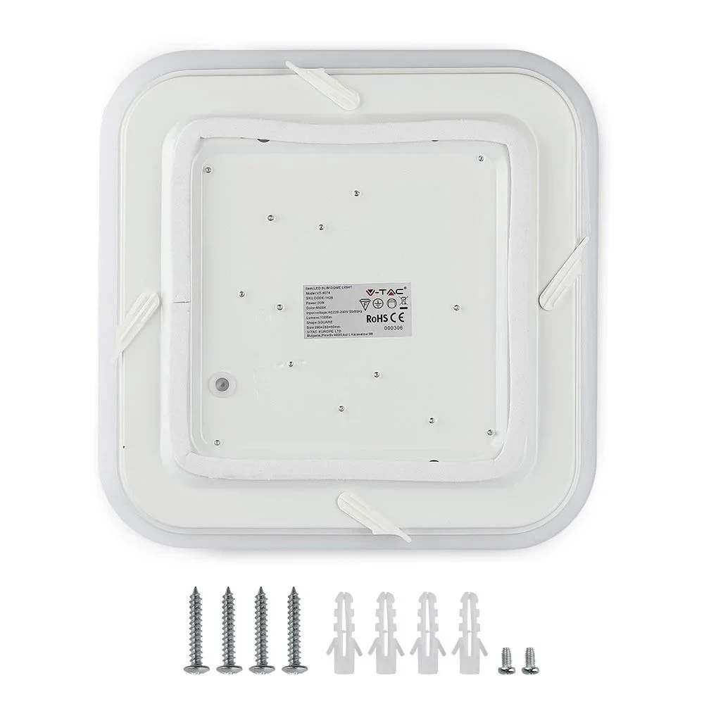 LED Plafondlamp, 25W, 3000K, Vierkant