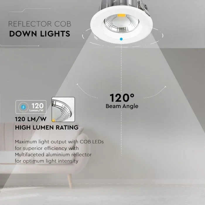 LED Reflector, COB Downlight, 20W, 6400K
