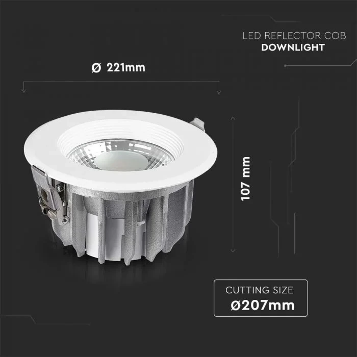 LED Downlight, 30W, 6400K, Rond
