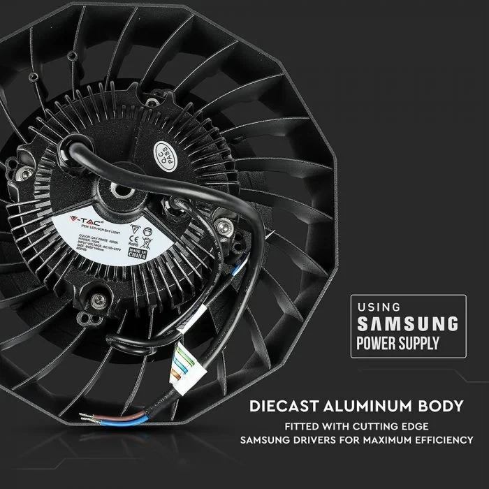 LED High Bay, 100W, Samsung Driver, 4000K, Zwarte Behuizing