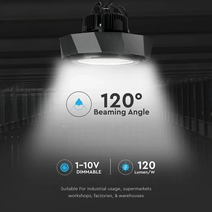 LED High Bay, 100W, Samsung Driver, 4000K, Zwarte Behuizing