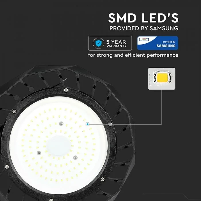 LED High Bay, 100W, Samsung Driver, 4000K, Zwarte Behuizing