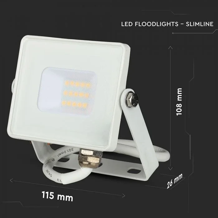 LED Breedstraler, 10W, Samsung Chip, 6400K, Wit