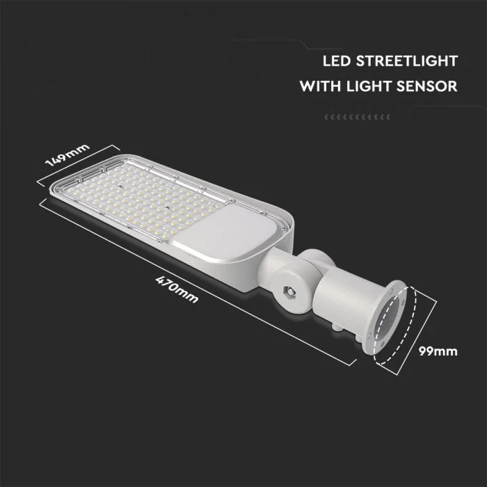 LED Straatlamp, Fotocel Sensor, 50W, Samsung Chip, Adapter, 6500K
