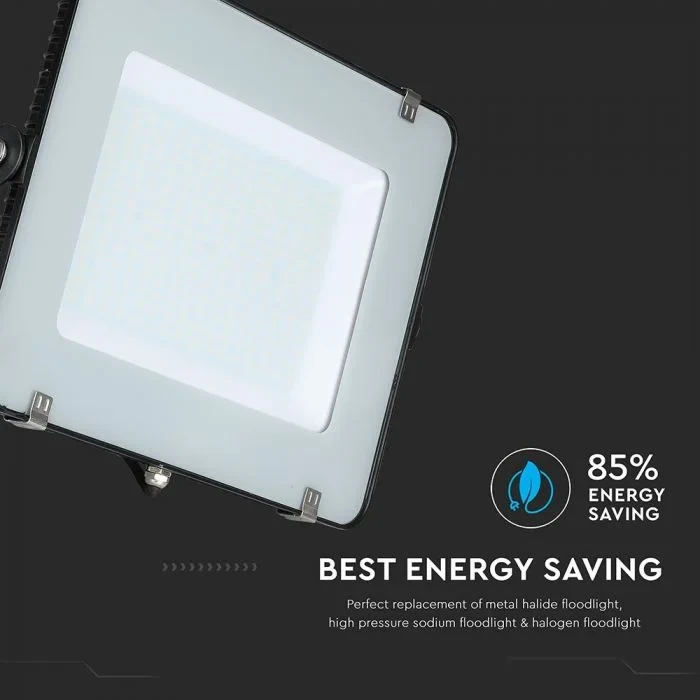 LED Breedstraler, 200W, SMD, Samsung Chip, 6400K, Zwarte Behuizing